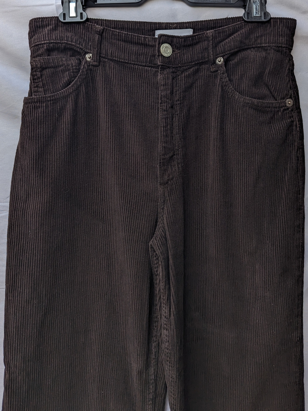 Zara Corduroy High Rise Wide Leg Trousers Dark Academia Minimalism - Picture 5 of 16